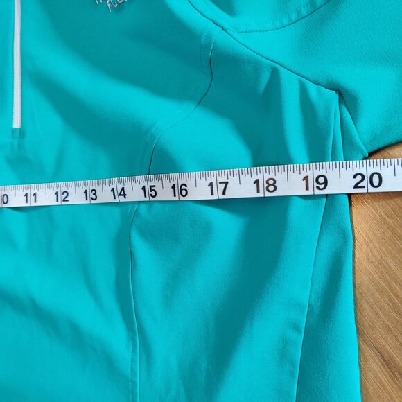 Women’s The North Face Teal Blue Green Apex 1/4 Zip Pullover Jacket Size Large - Picture 12 of 16